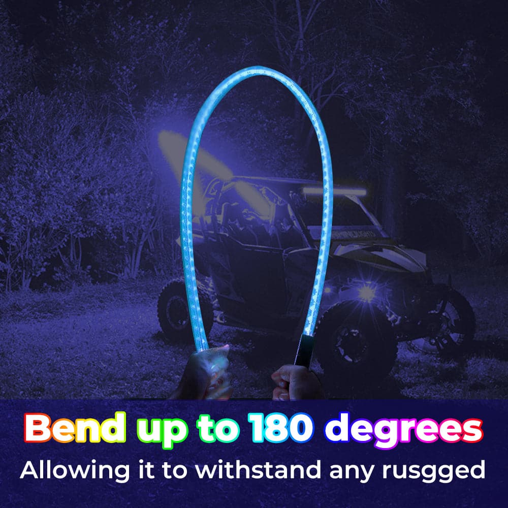 LED Whip Lights for ATV/UTV/RZR (5FT & RGB - 1PC) - KEMIMOTO