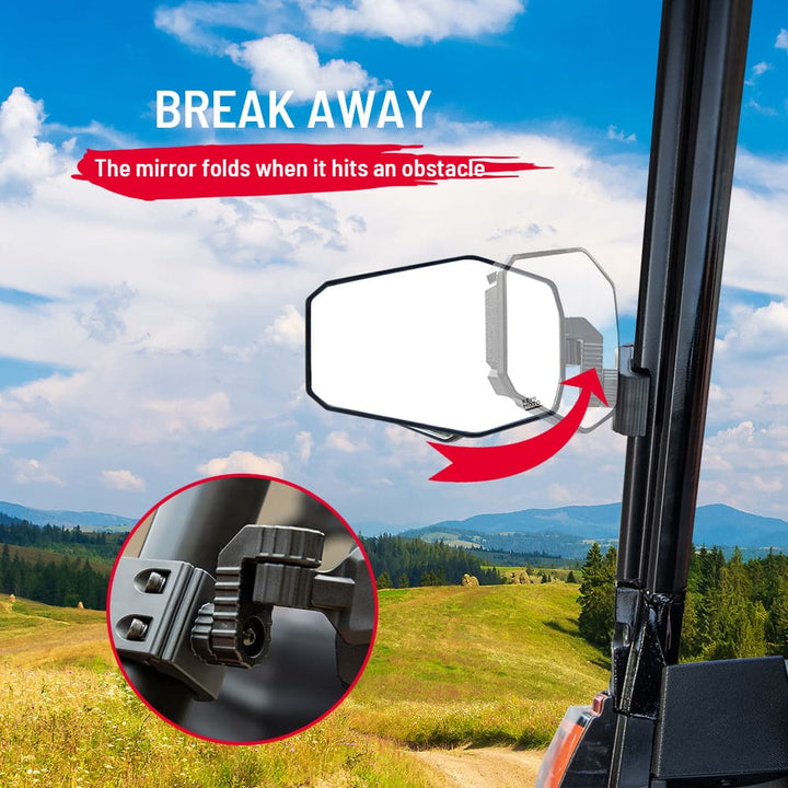 UTV Side Mirrors For Pro-Fit Polaris Ranger/ Can-Am Defender/ Maverick Trail - Kemimoto