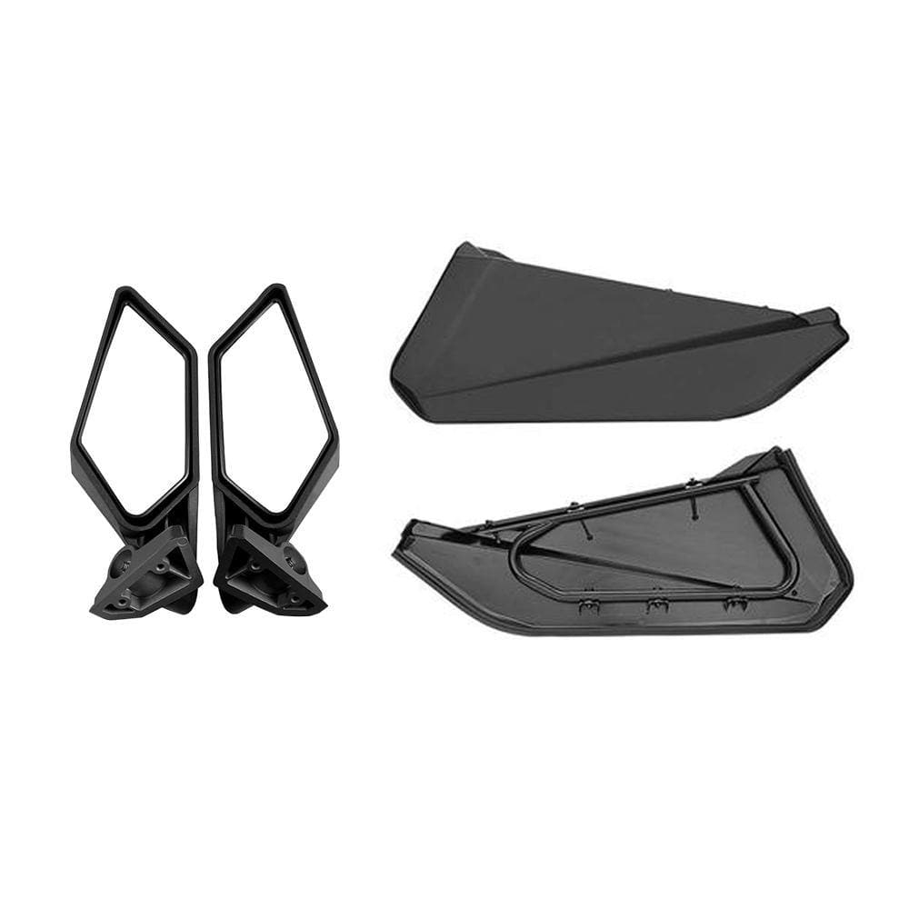 Can Am Maverick X3 Rear View Side Mirrors & Front Lower Door Panel Inserts - KEMIMOTO