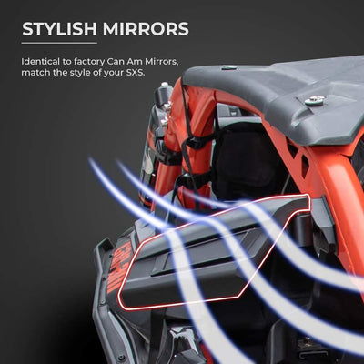 Can Am Maverick X3 Rear View Side Racing Side Mirrors - KEMIMOTO
