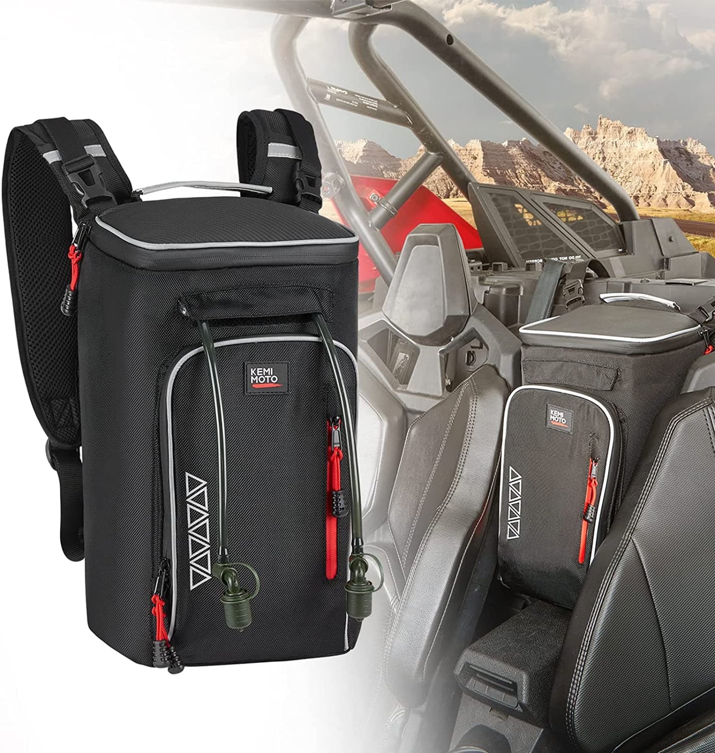 Updated Storage / Cargo Bag with Two Hydration Backpacks for 2020-2022 RZR PRO XP/4 - KEMIMOTO