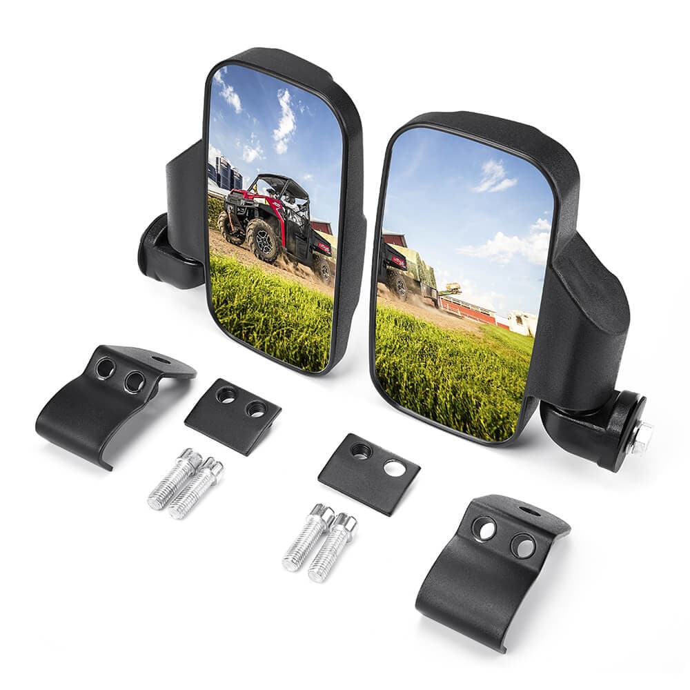 Polaris Ranger Adjustable Break Away Side Mirrors & Rear View Mirror - KEMIMOTO