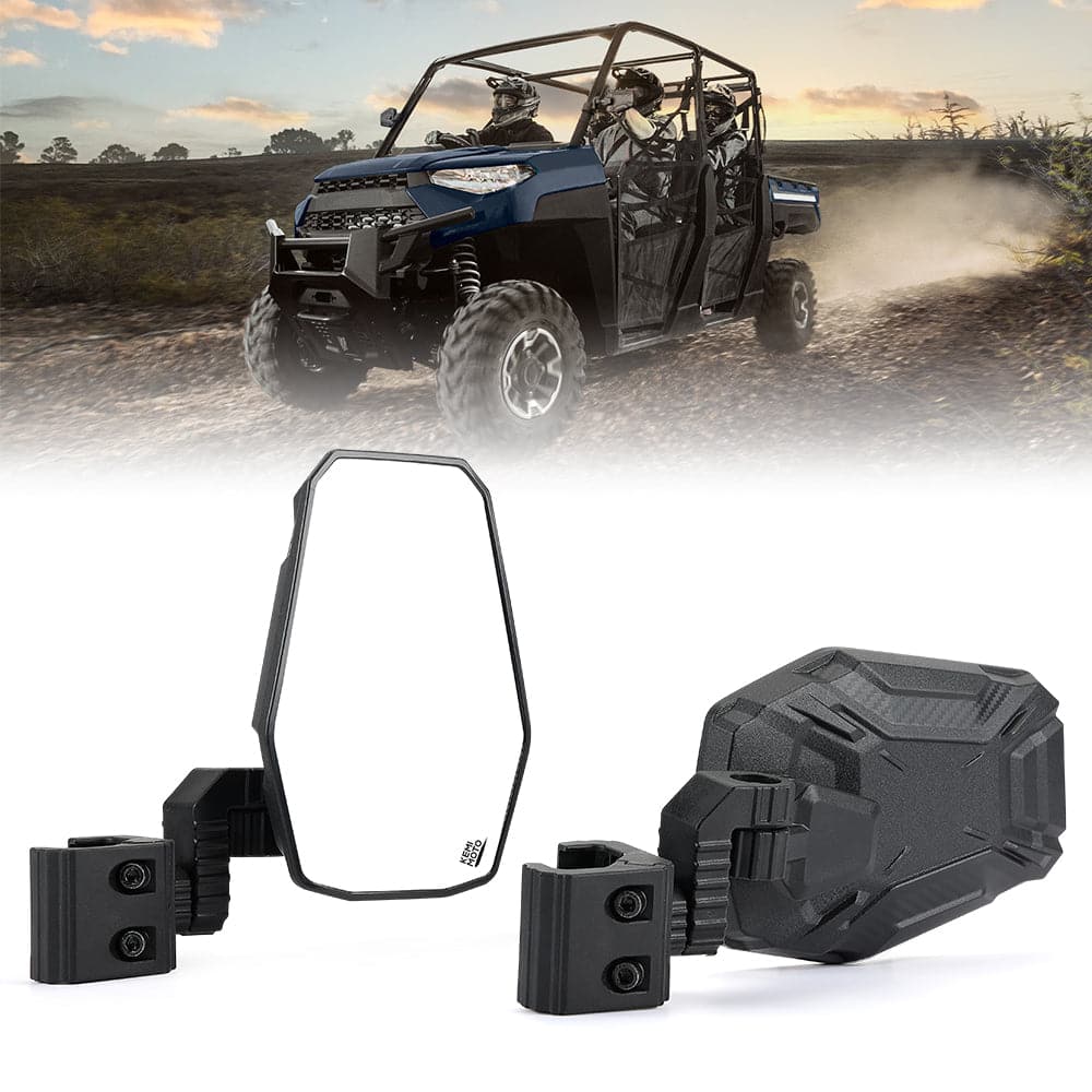 UTV Side Mirrors For Pro-Fit Polaris Ranger/ Can-Am Defender/ Maverick Trail - Kemimoto