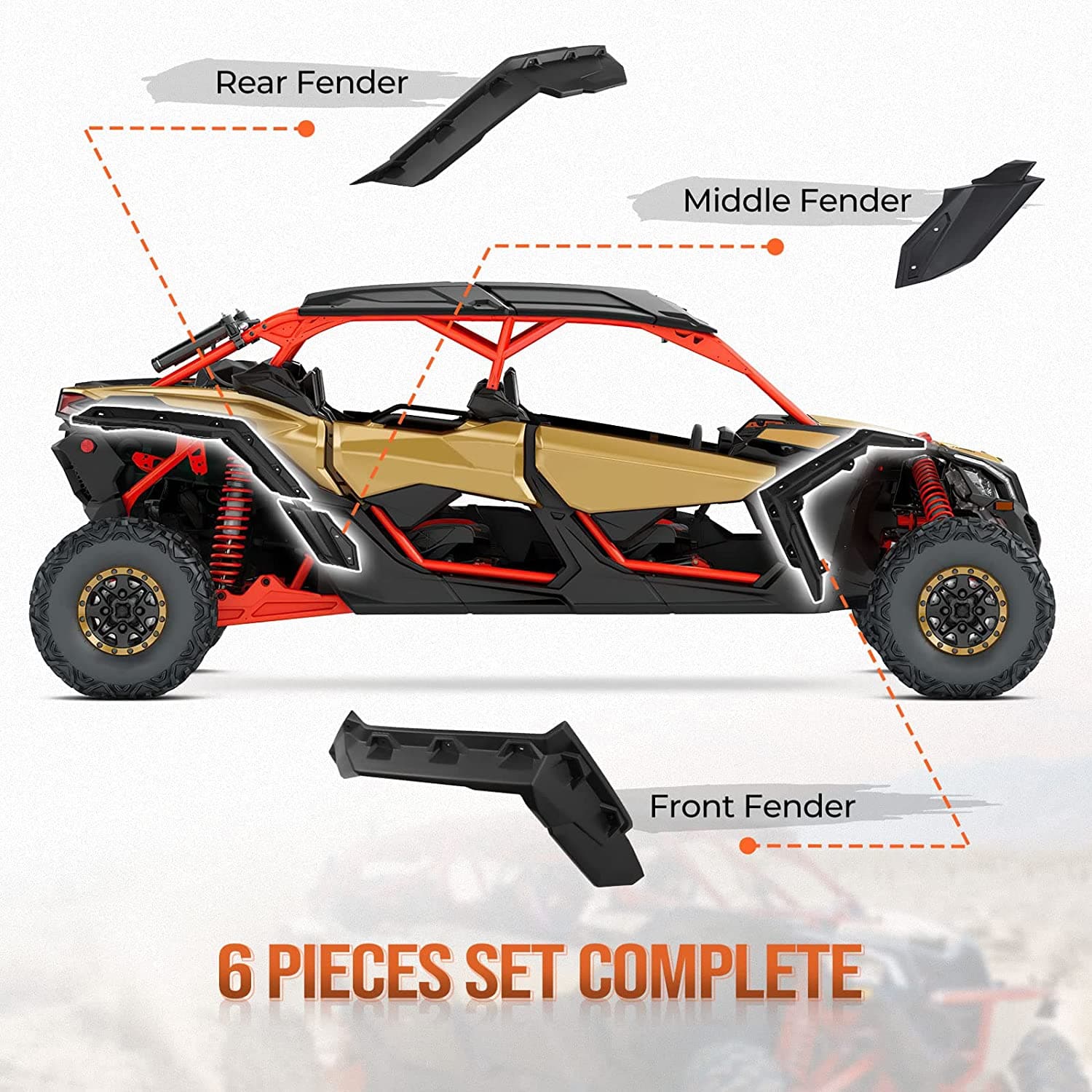 Can-am Maverick X3 / X3 MAX fender flares & side mirrors & door bags - Kemimoto