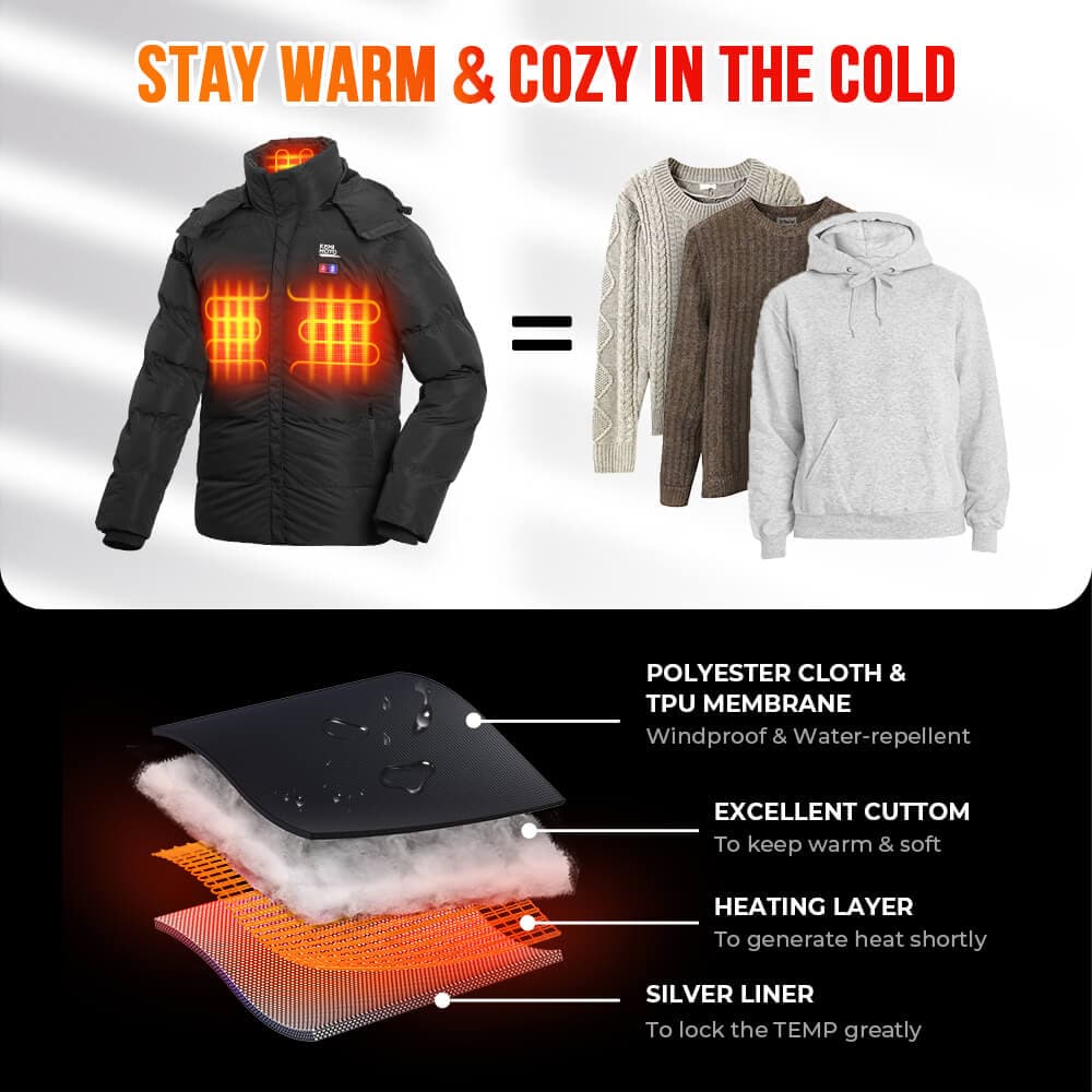 Heated Jacket Mens with Battery Pack - KEMIMOTO