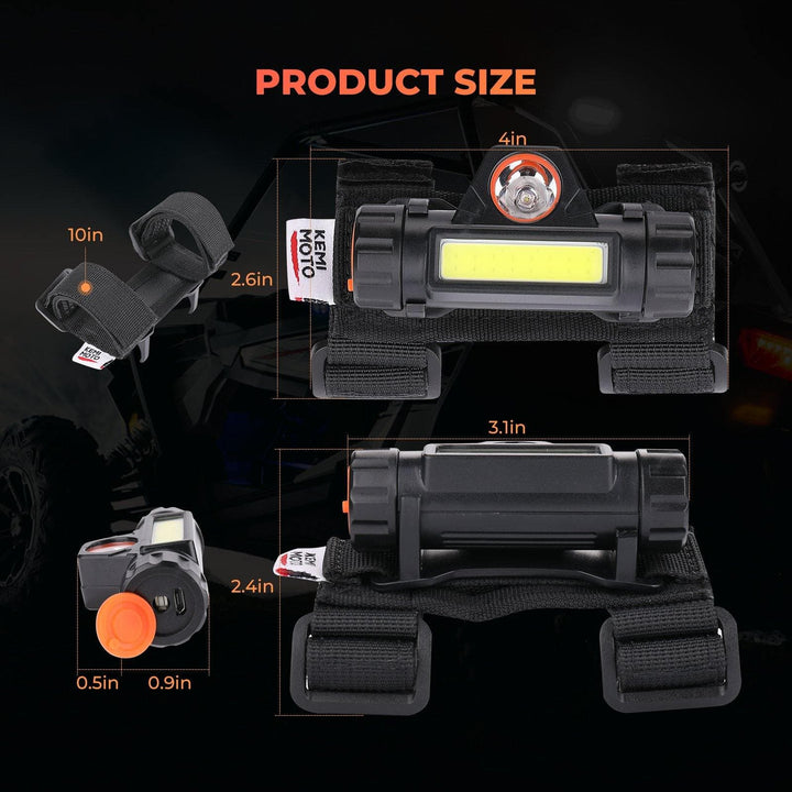 Universal Roll Bar Mount with LED Light - KEMIMOTO