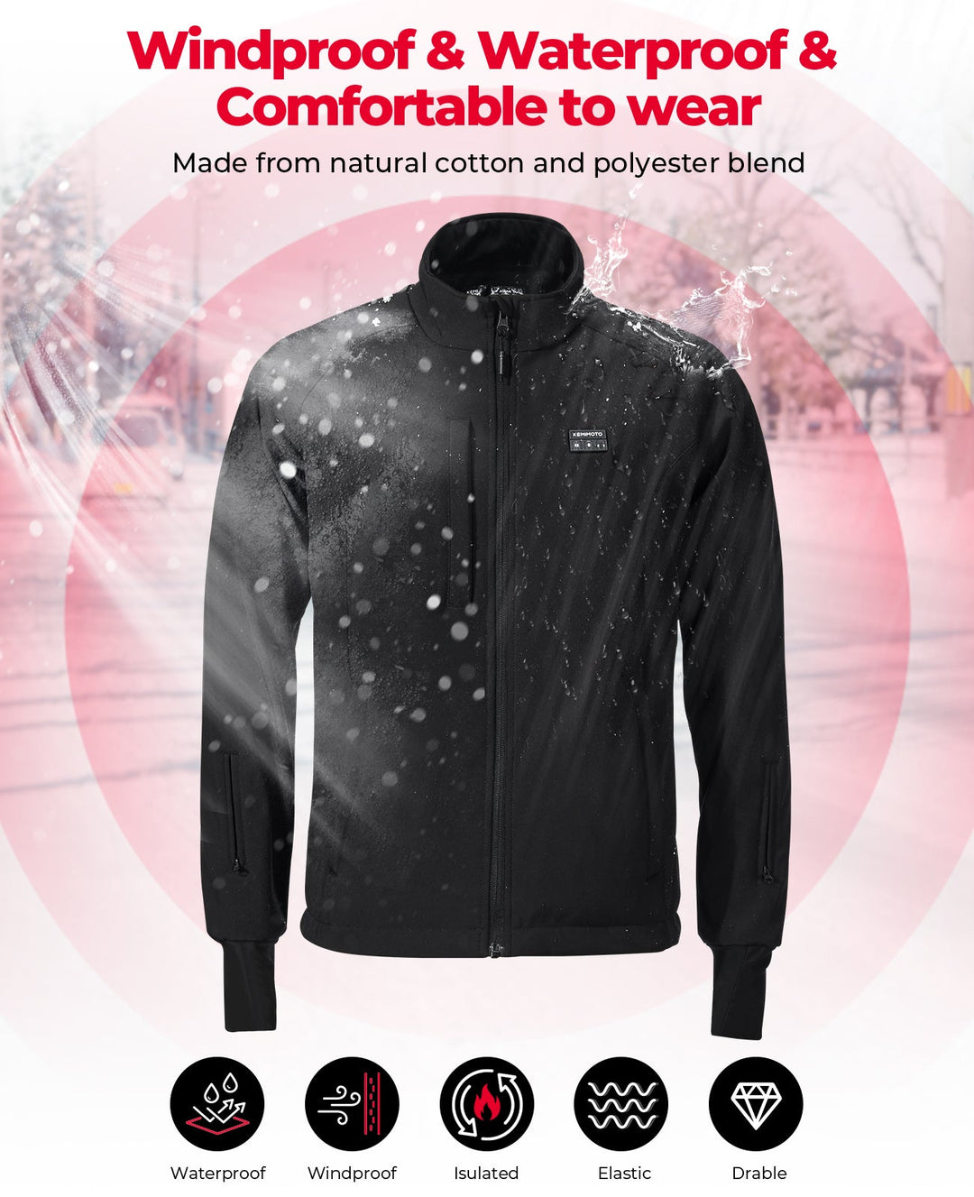 12V Heated Jacket for Motorcycle Riding