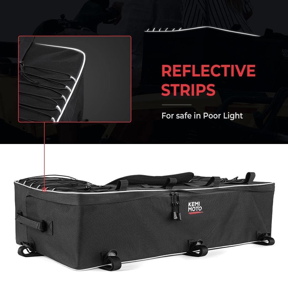 ATV Rear Front Cargo Rack Bag Luggage Basket Storage Box Back Seat Bags - KEMIMOTO