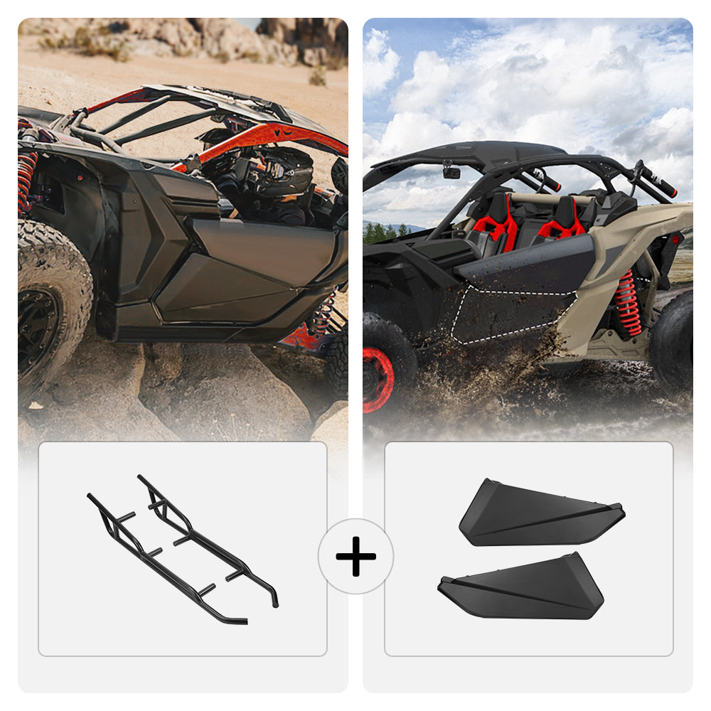 Front Lower Doors & Nerf Bars For Can-Am Maverick X3 - Kemimoto