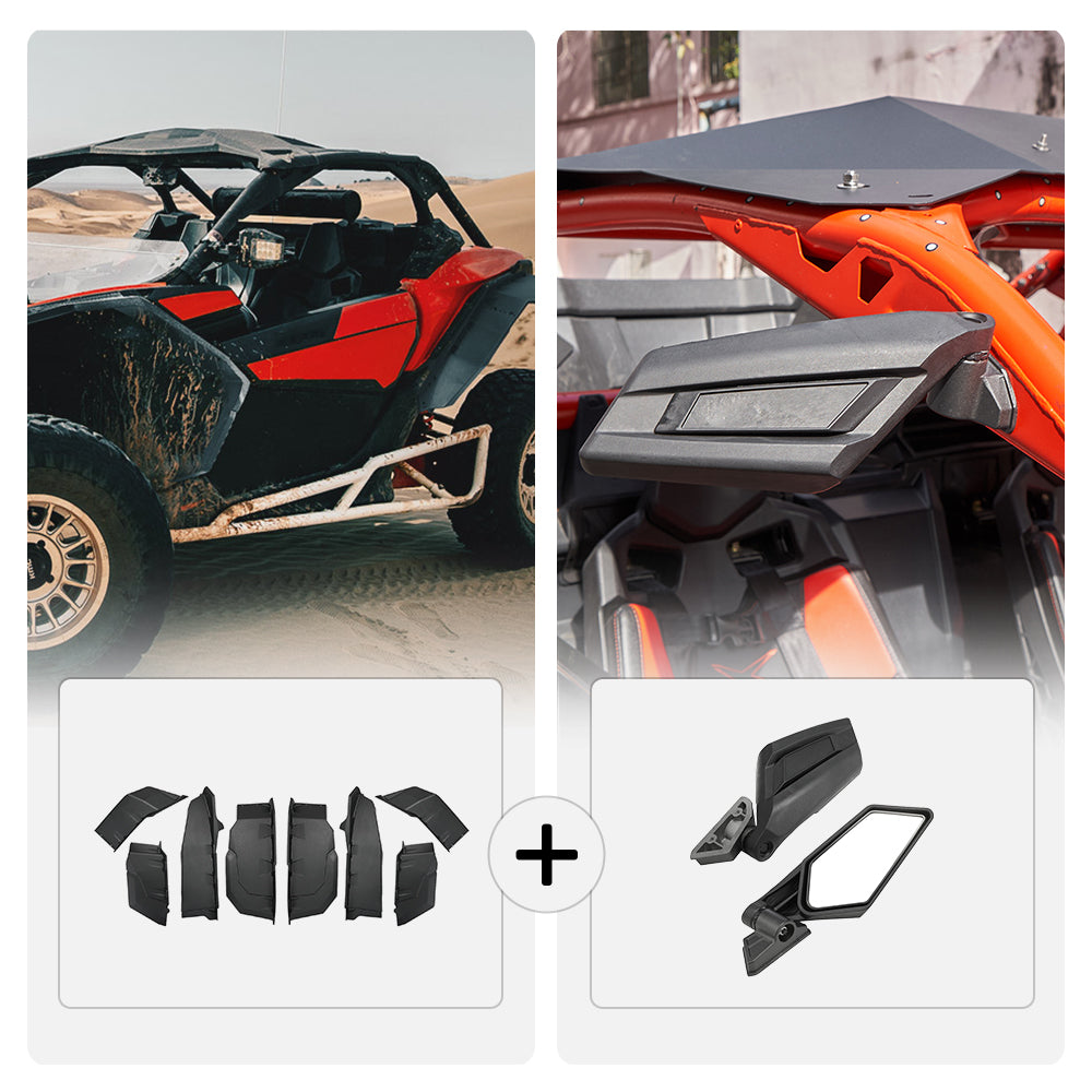 Extended Fender Flares & Side Mirrors For Can-Am Maverick X3 - Kemimoto