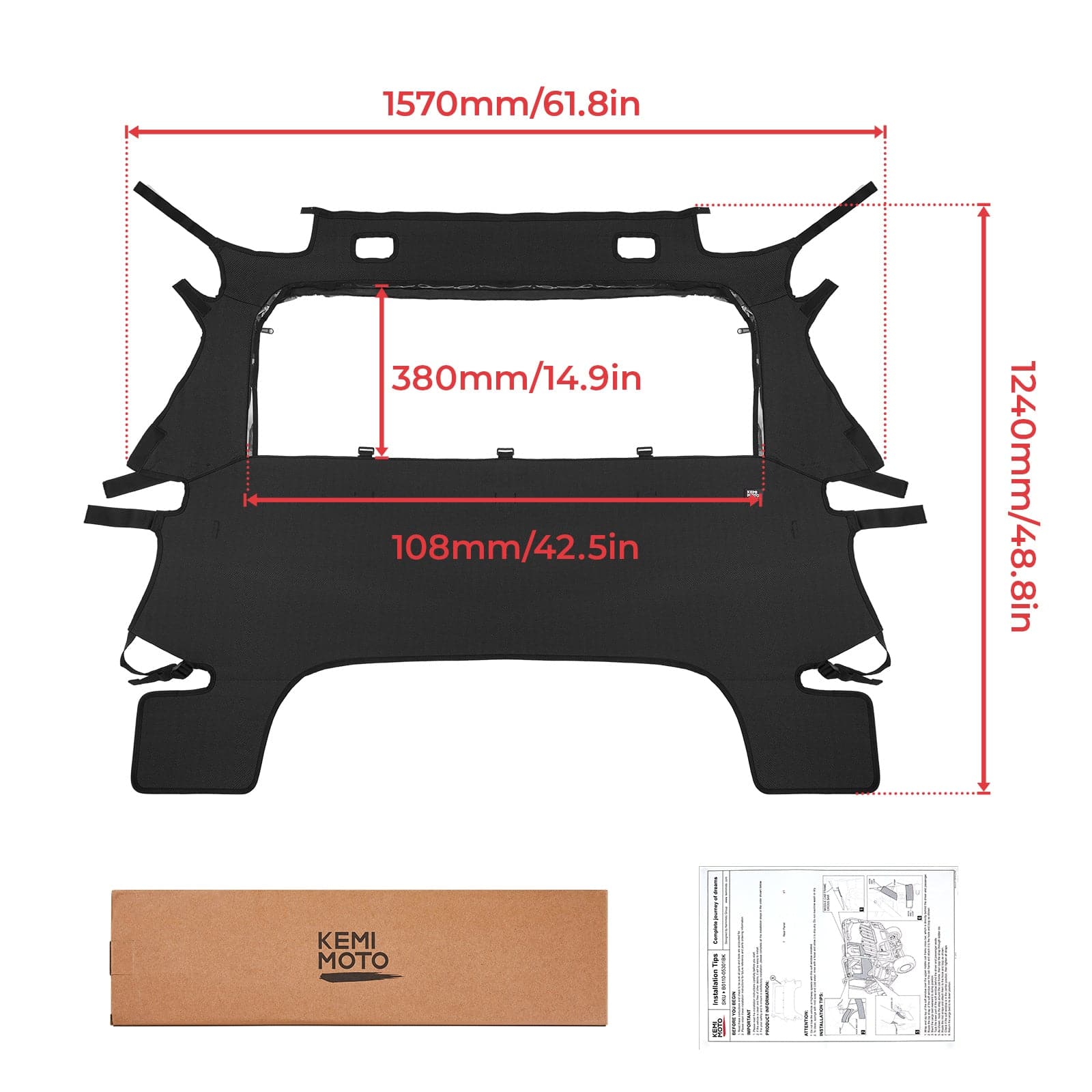 Pioneer Fabric Rear Panel with Open Window - KEMIMOTO