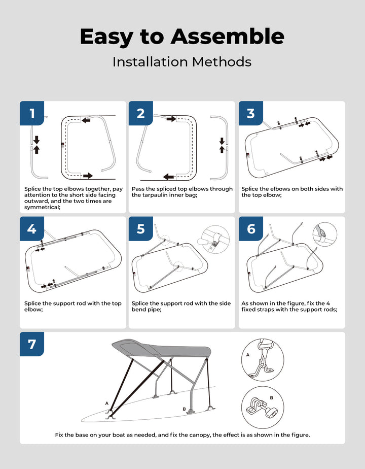 Kayak Sunshade Canopy for Most Canoe/Kayak - Kemimoto