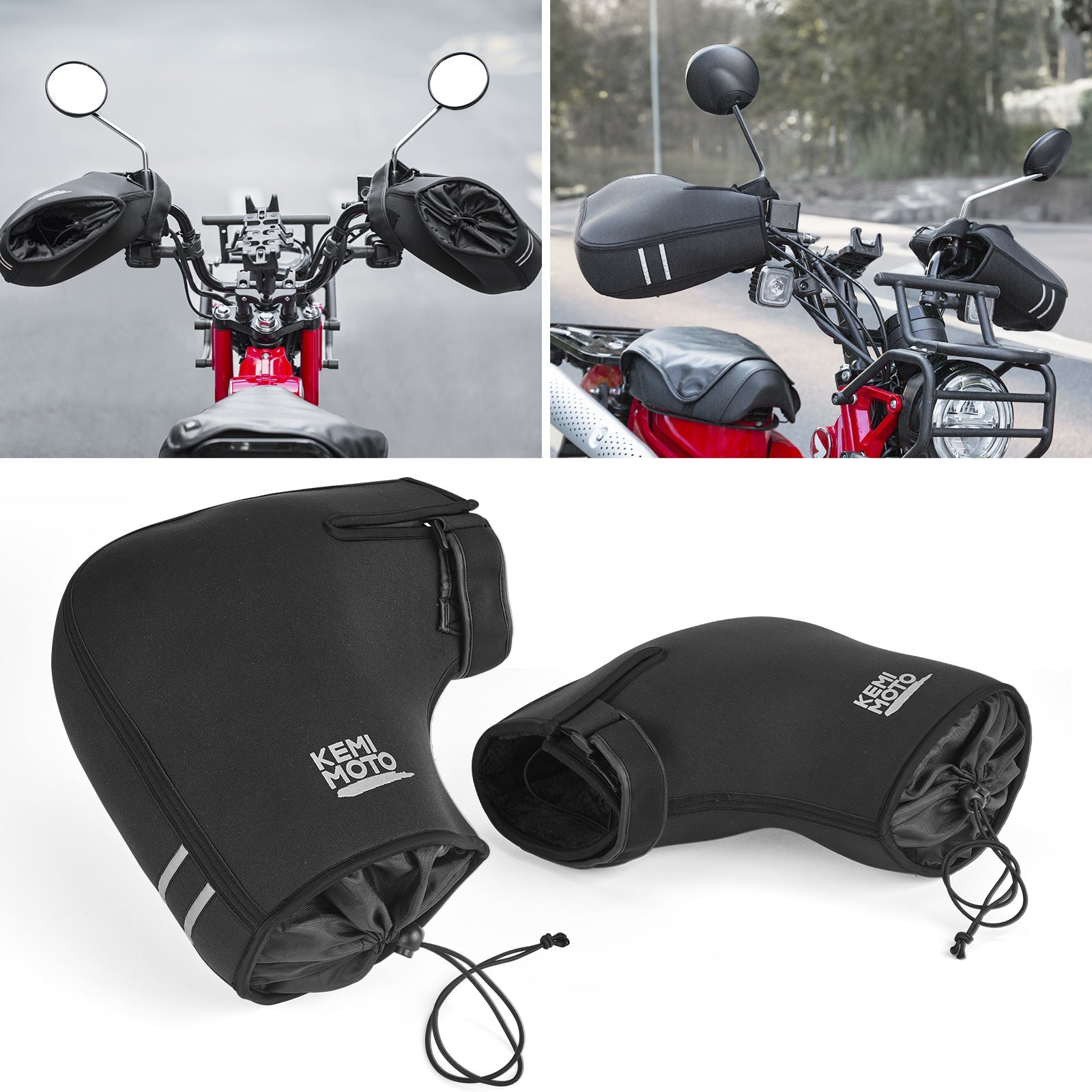 Motorcycle Handle Cover, Cold Protection Grab Handles - Kemimoto