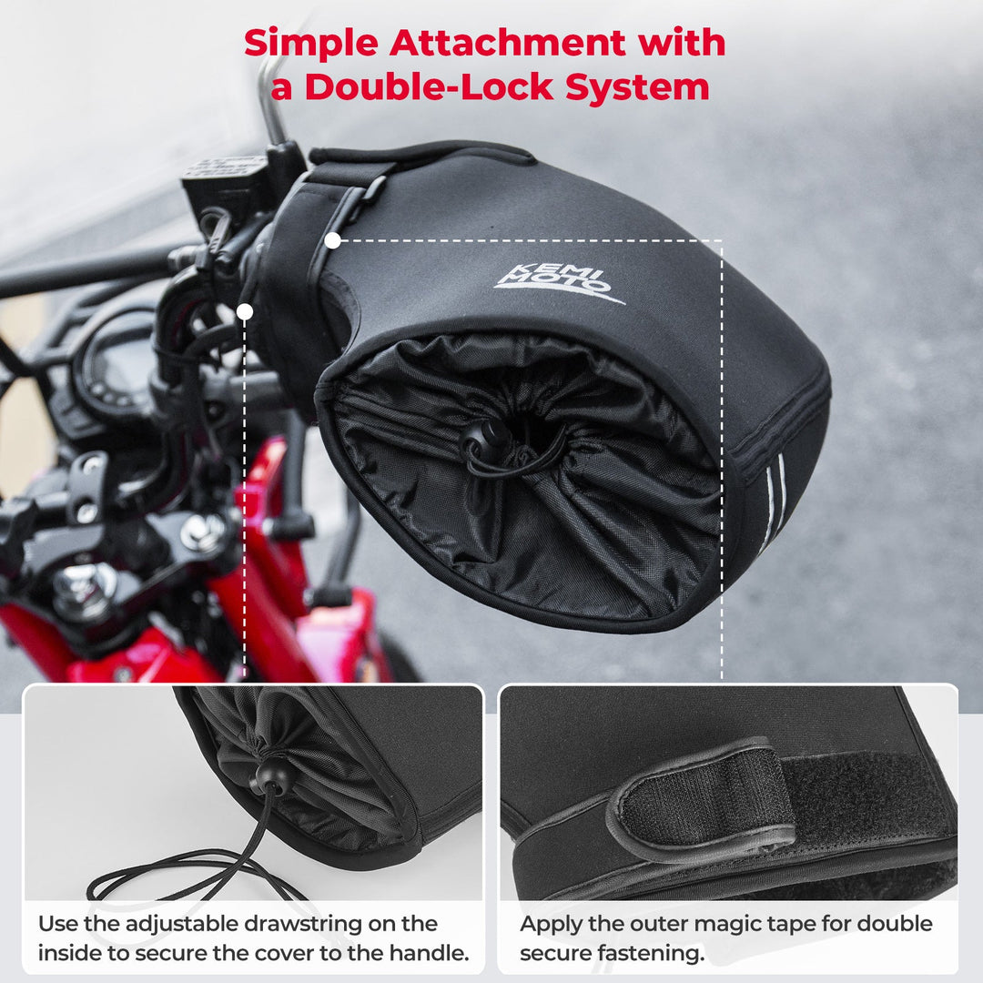 Motorcycle Handle Cover, Cold Protection Grab Handles - Kemimoto