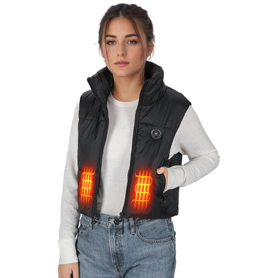 Women's Cropped Heated Vest with Battery Pack Included