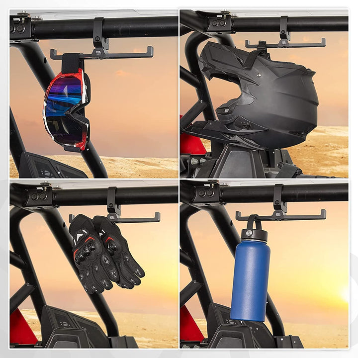 UTV Hanger for Headset Helmet Fits 1.5"-2" Roll Cage For Can Am X3, Polaris RZR Ranger - Kemimoto