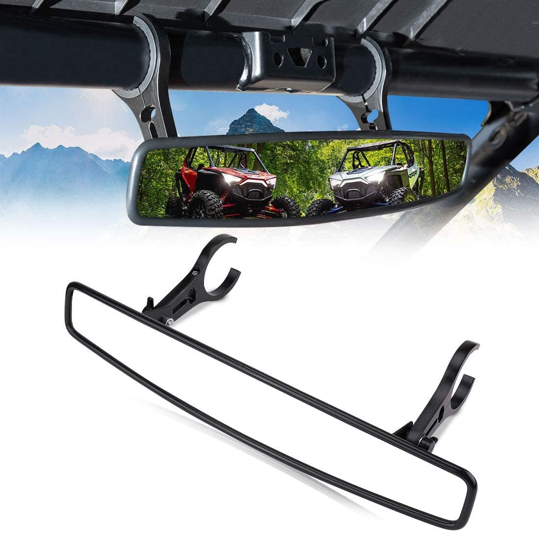 Side Mirrors And Rear Mirror with 1.75" to 2" Roll Bar Cage For Polaris RZR / Maverick X3 - Kemimoto