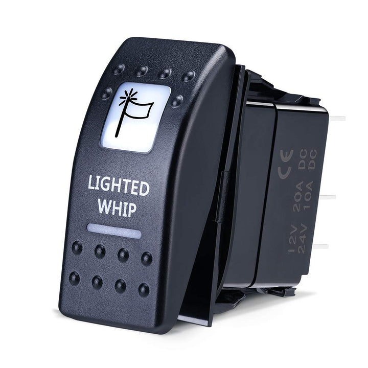 Lighted Whip Illuminated Marine Rocker Switch 12V - Kemimoto