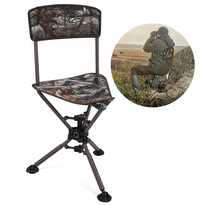 360°Tripod Swivel Hunting Chair with Backrest - Kemimoto
