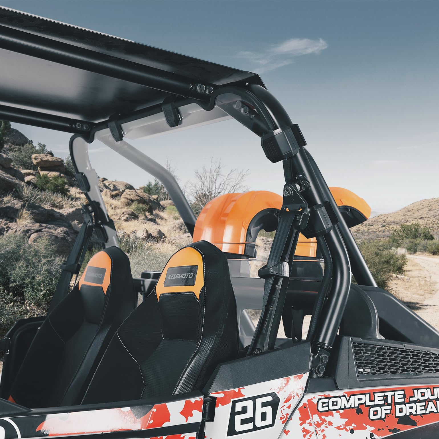 Heavy Duty Rear Clear Windshield Fit Polaris RZR XP 1000 / RZR XP 4 1000