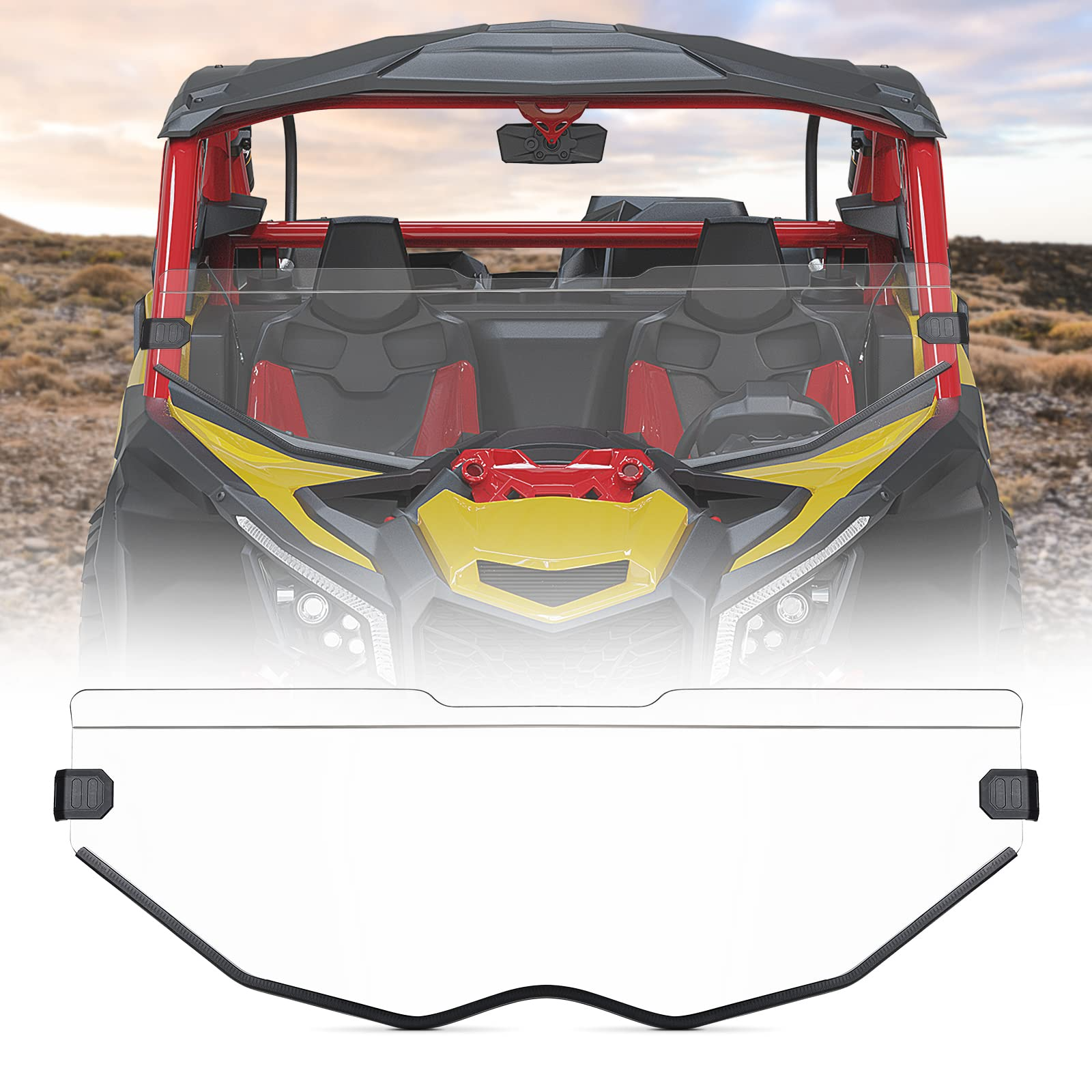 Can-Am Half Front Windshield Fit Maverick X3 2017-2013 - Kemimoto