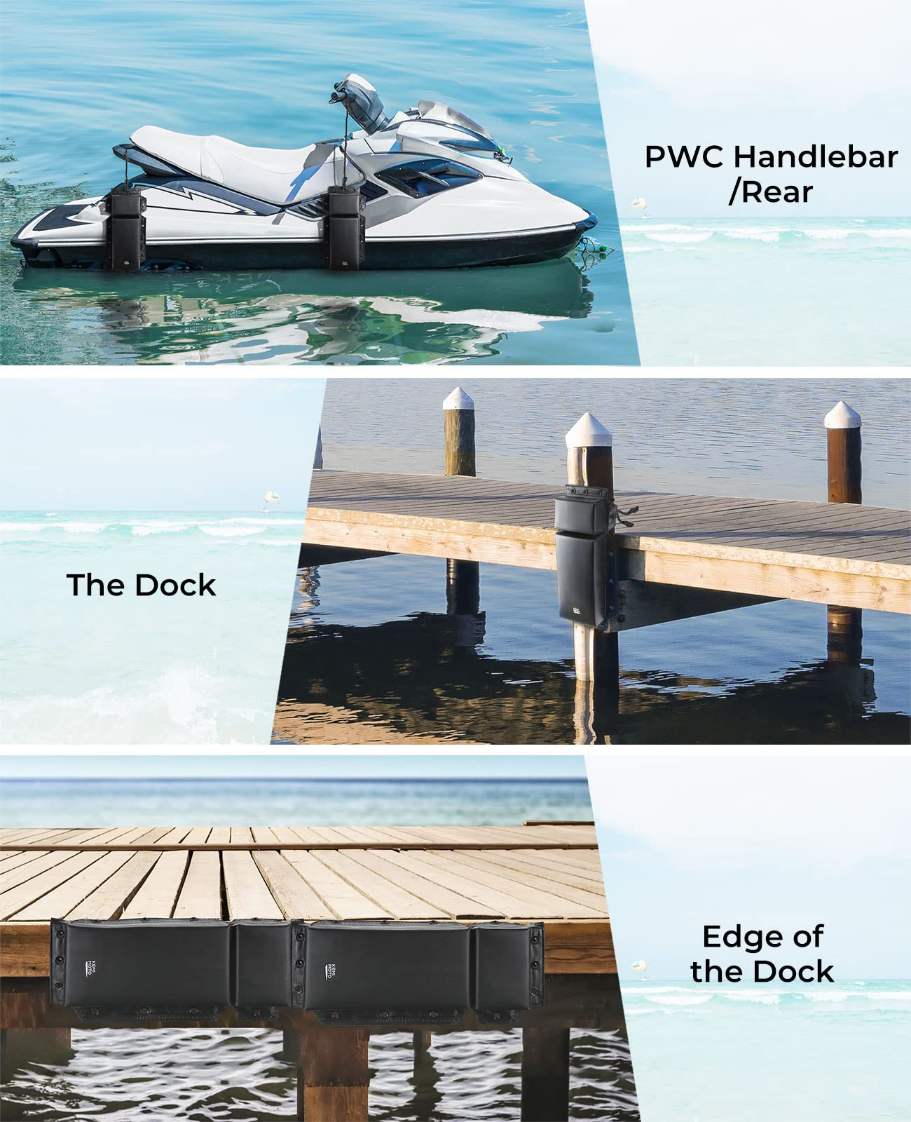 2PCS PVC Boat Bumper Marine Dock Fender For Straight-Edge Or Corner - Kemimoto