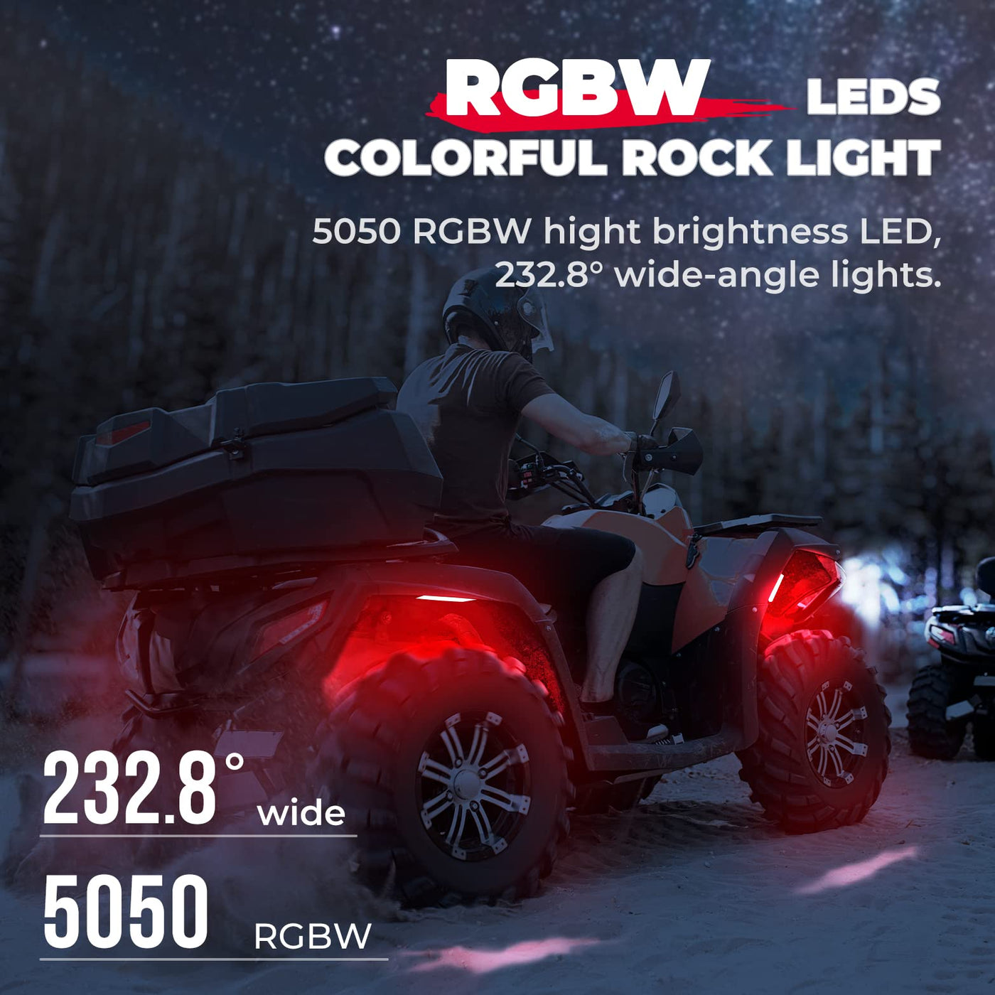 Universal 8 Pods RGB Rock Light Kit For UTV ATV Jeep Truck SUV Car - Kemimoto
