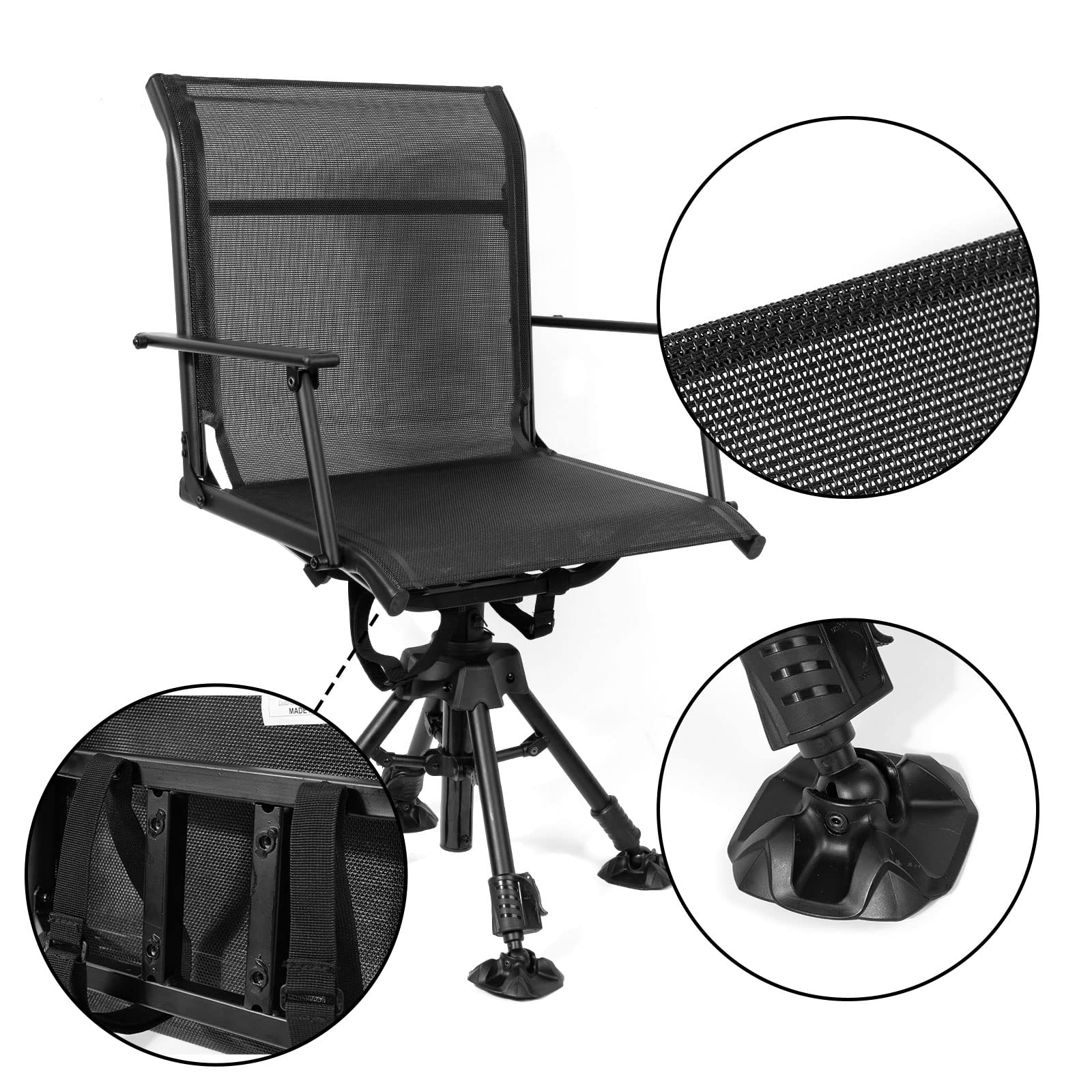 Layout Chair Hunting Hunting and Fishing Camping Chairs 360° Adjustable Silent Swivel ...