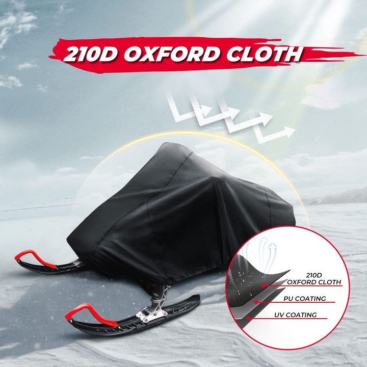 Snowmobile Cover 210D Sled Ski Cover, Universal Waterproof Storage Cover