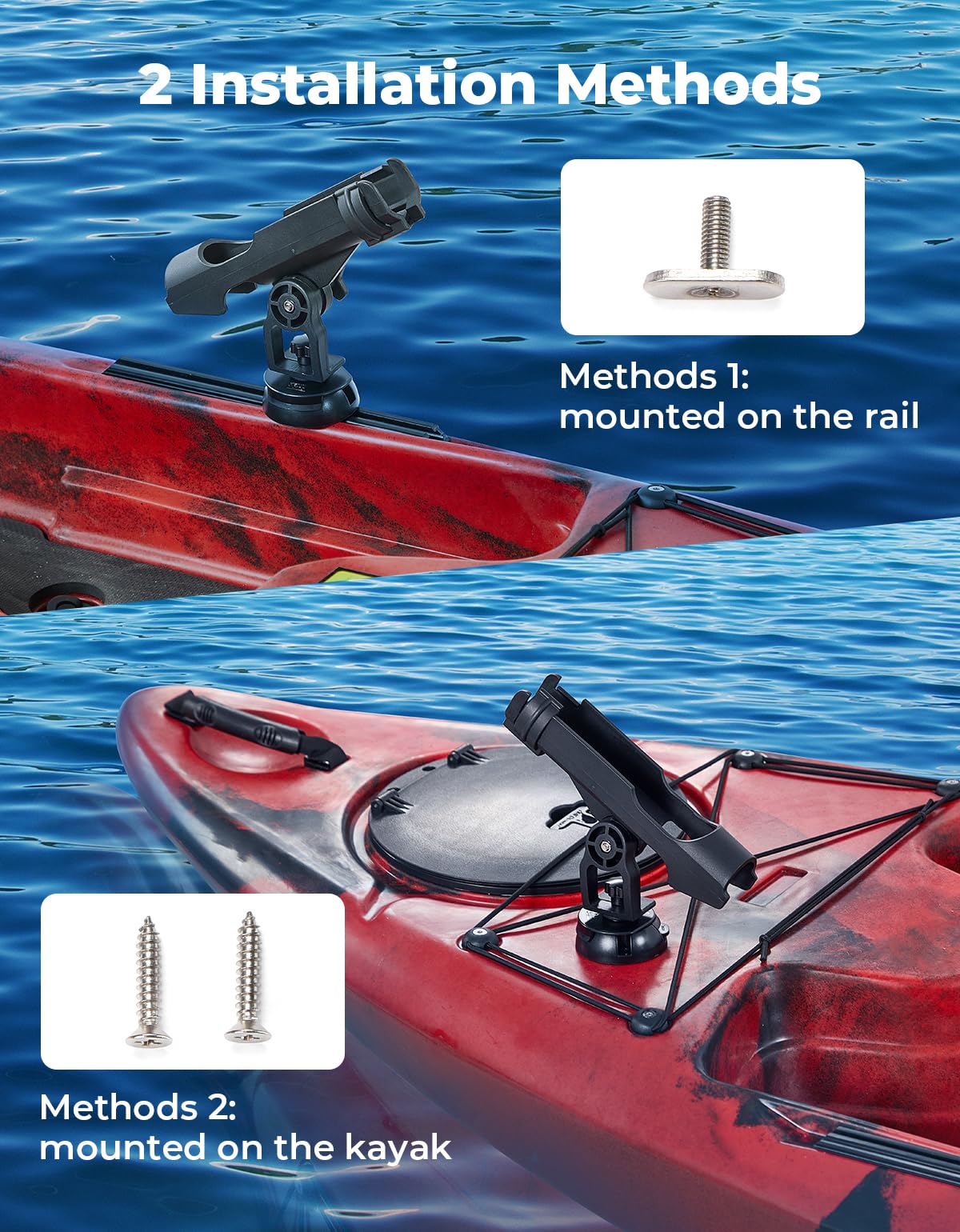 360° Adjustable Kayak Fishing Pole Holder - Kemimoto