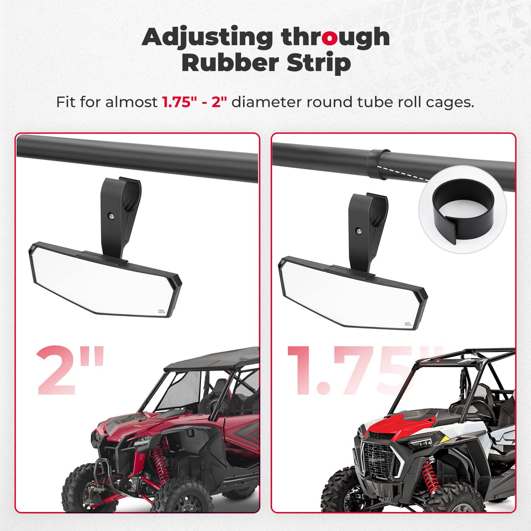 Upgraded Convex UTV Mirror for 1.75"-2" Crossbar