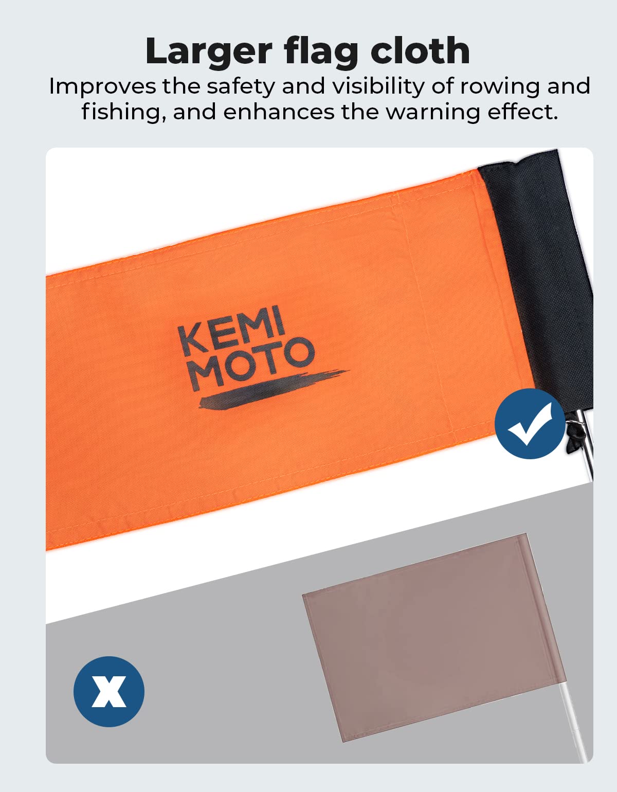 Kemimoto Orange Boat Flag, Kayak Flag with Storage Bag - Kemimoto