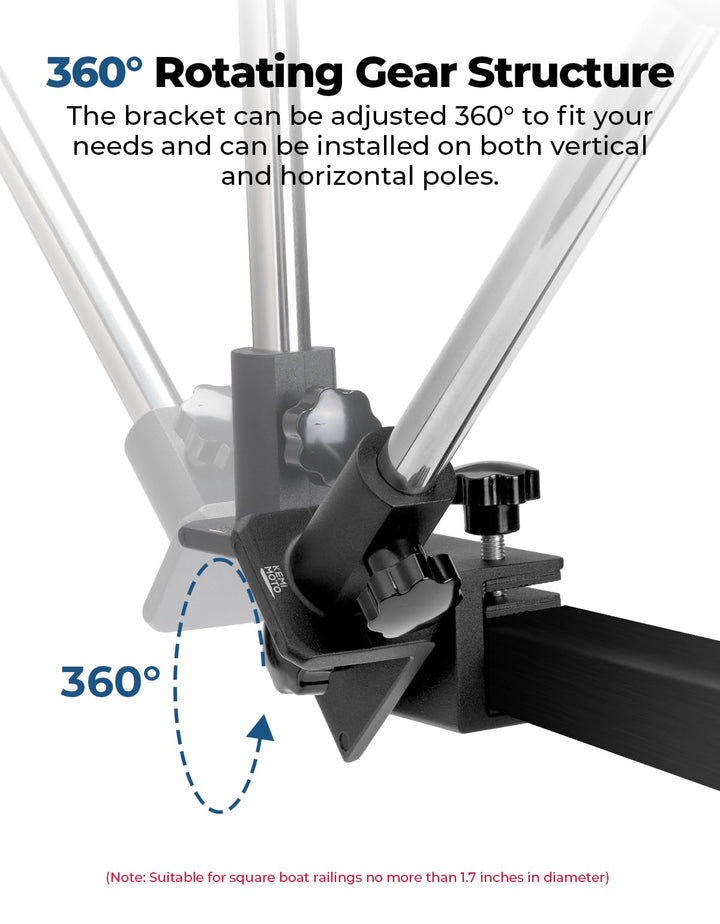 360° Adjustable Boat Rear Mirror with Telescoping Pole 4.5"x8" - Kemimoto