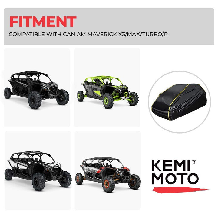 UTV Cover 4-Seater Fit Can Am Maverick X3 Max / RZR 1000 Pro 4 - Kemimoto