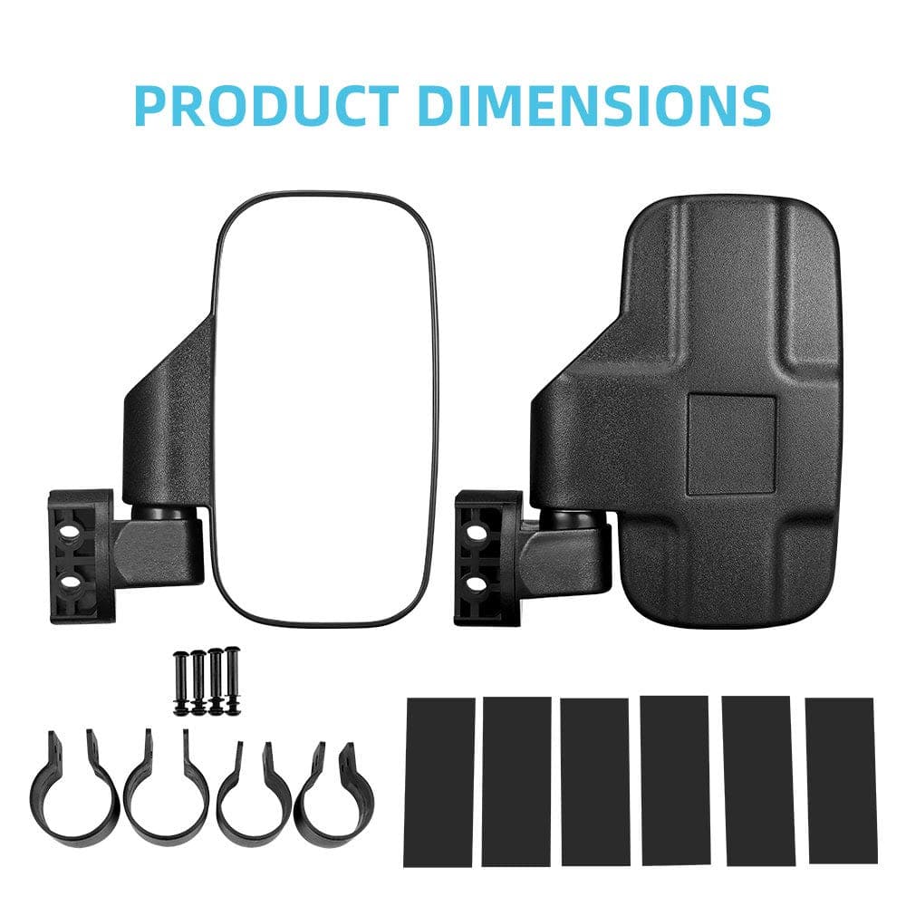 UTV 360 Degree Adjustable RZR Side Mirrors with 1.75