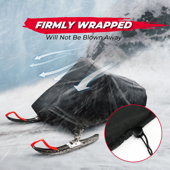 Snowmobile Cover 210D Sled Ski Cover, Universal Waterproof Storage Cover