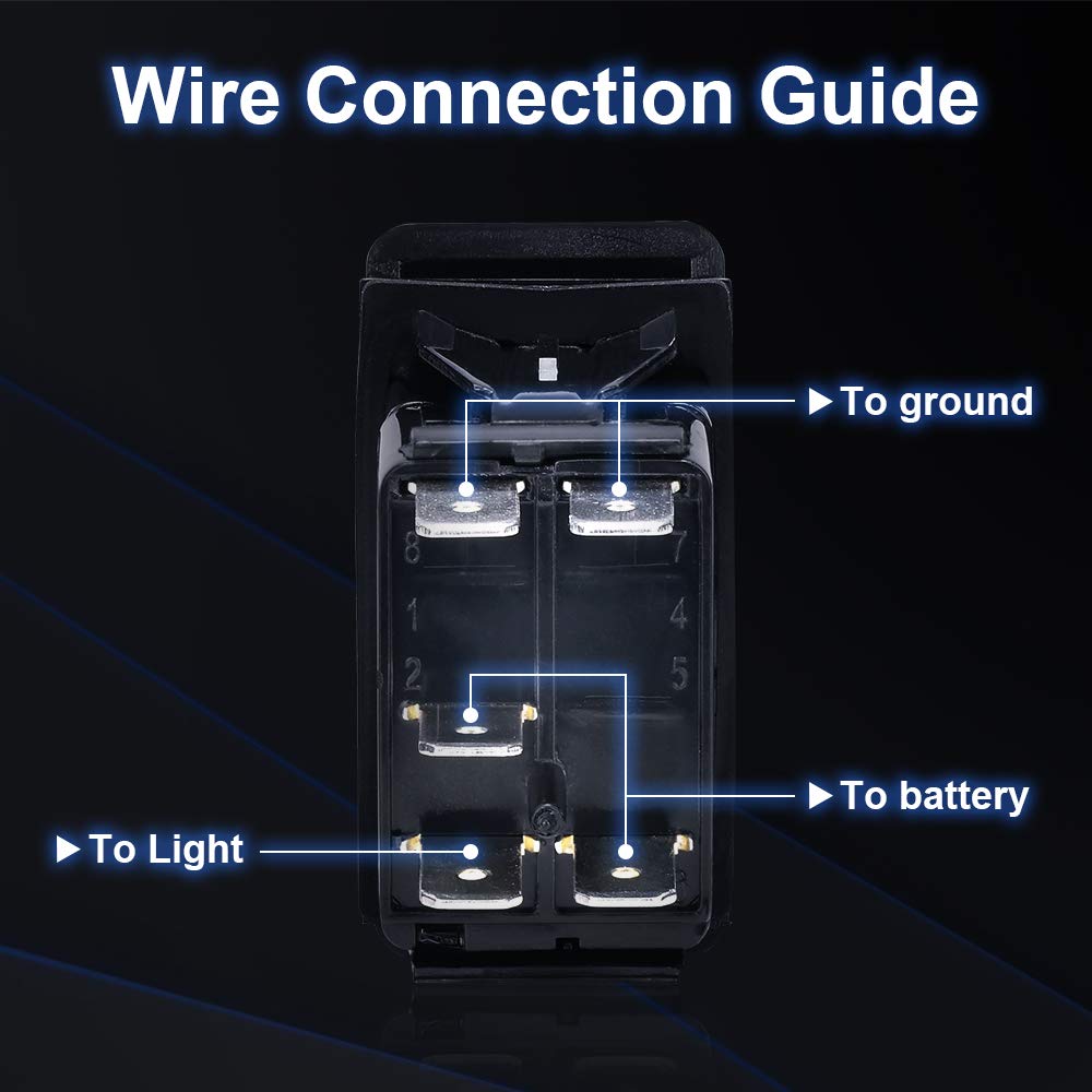 Lighted Whip Illuminated Marine Rocker Switch 12V - Kemimoto