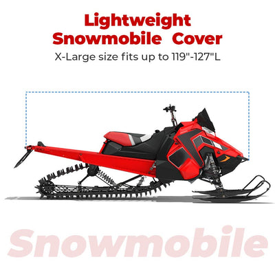 600D Heavy-Duty Snowmobile Cover Waterproof with Reflective Sign Fits up to 119''-127''L Compatible with Ski Doo Arctic Cat Polaris