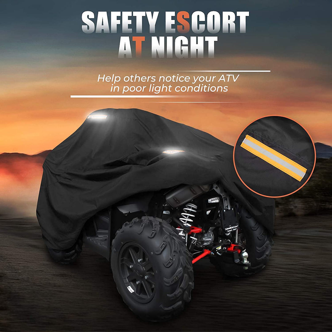 300D OXFORD Fabric 4 Reflective Strip Black ATV Cover L17997