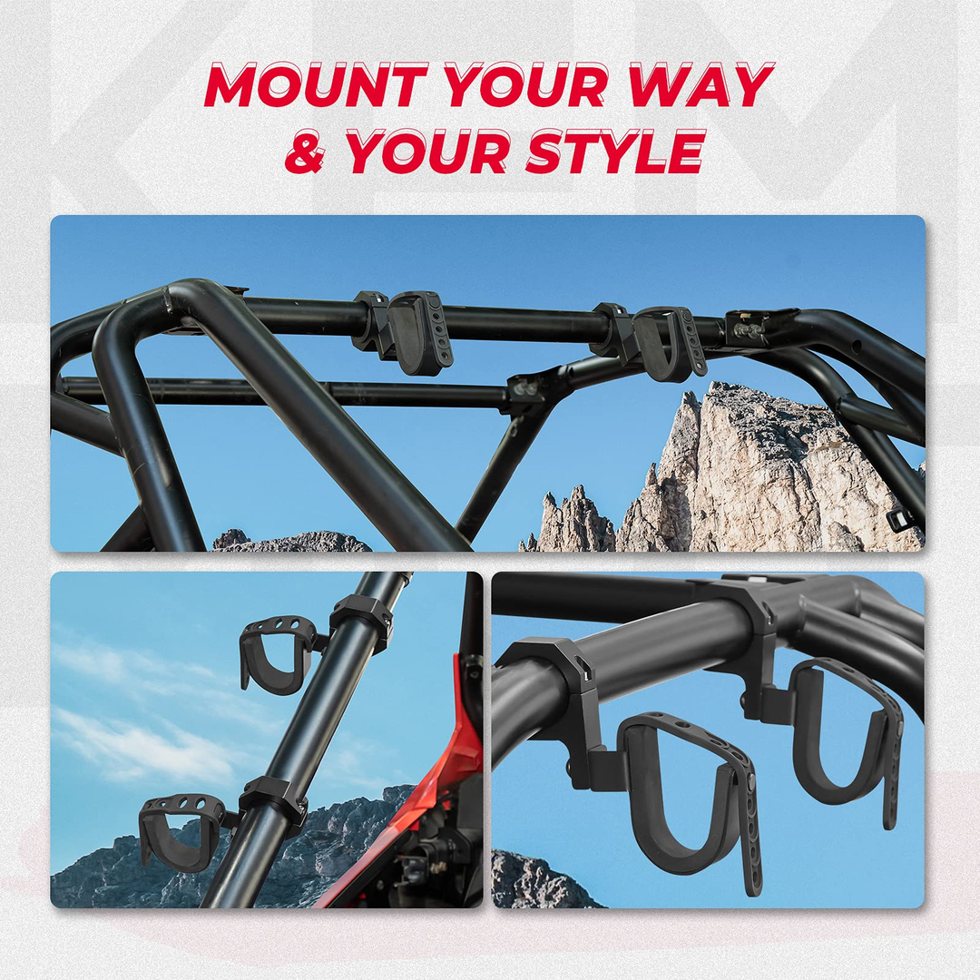 UTV Shotgun Holder, Fits for 1.75” 2” Roll Bars Ski Rack Bow Rack(2 pieces) - Kemimoto