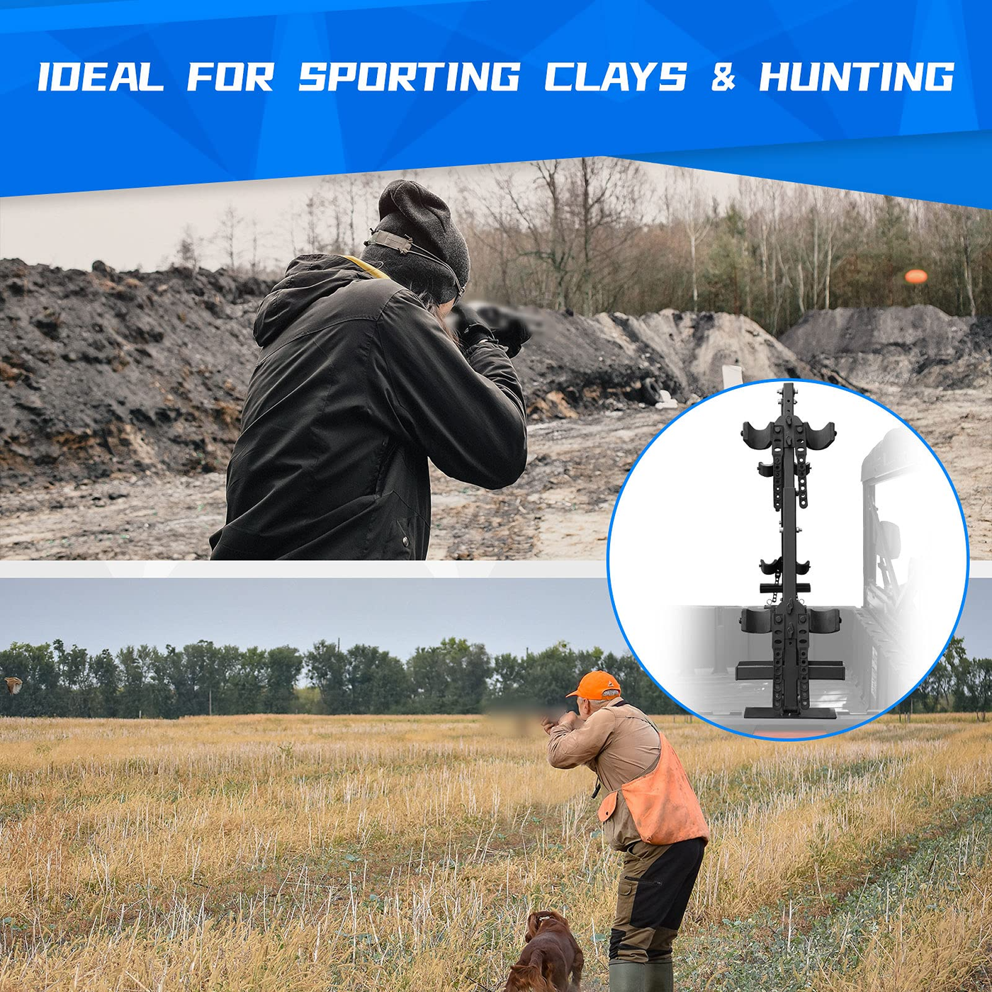 UTV Sporting Clays Shotgun Holders, Universal 4 Gun Bed Rack - Kemimoto