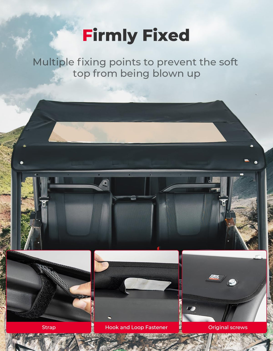 Canvas Tinted Waterproof Soft Roof Top for CFMOTO UForce 1000 XL 2022+