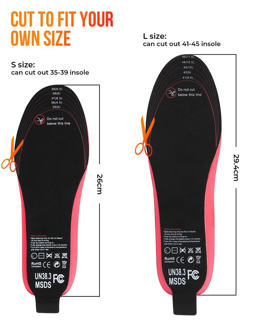 Electric Heated Insole for Winter Sports Ski Hunting Camping Hiking Riding - Kemimoto