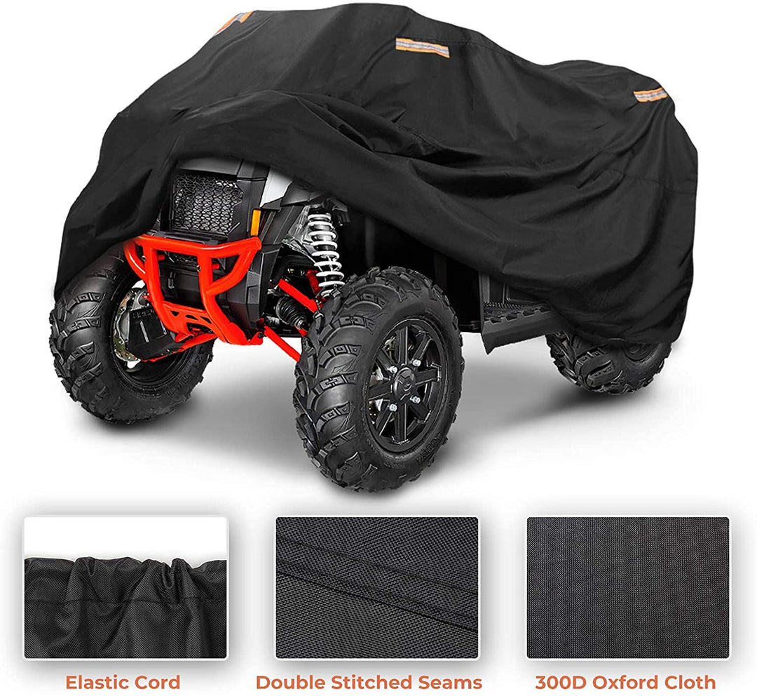 300D OXFORD Fabric 4 Reflective Strip Black ATV Cover L17997