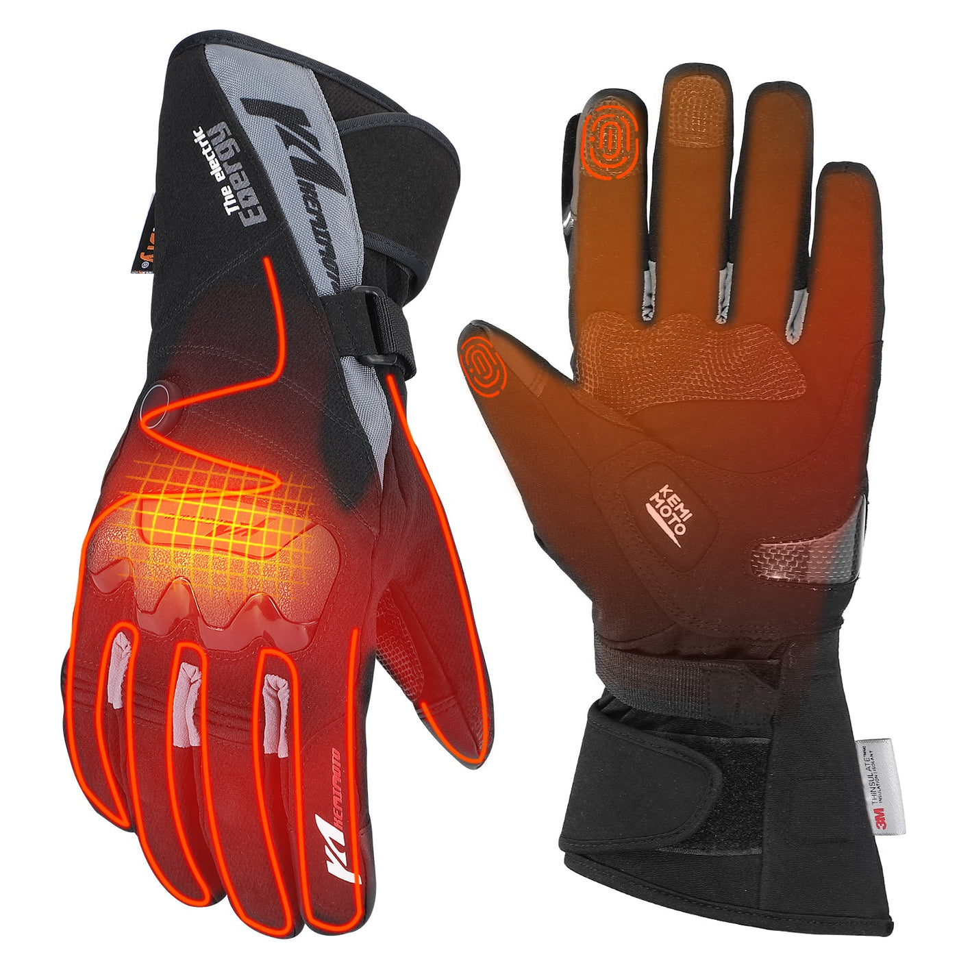 Heated Gloves Waterproof Touchscreen 7.4V 2500mAh