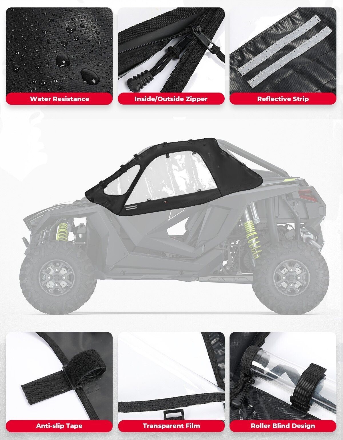 Upgraded Soft Upper Door Cab Enclosure for RZR PRO XP 2020-2024