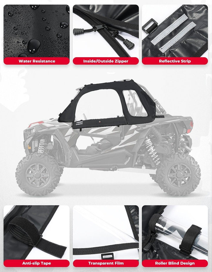 Soft Upper Door Cab Enclosure Set for Polaris RZR XP 1000 2014-2023