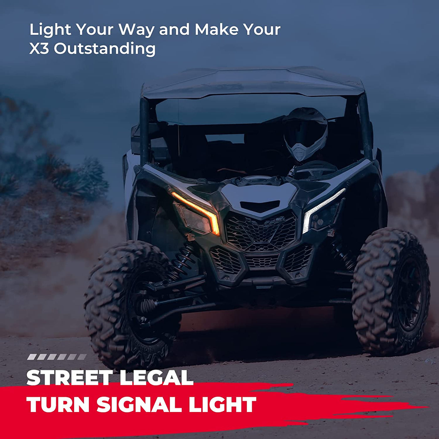 RGB Fang Lights, Signature Light Assembly Fit Can-Am Maverick X3/MAX - Kemimoto